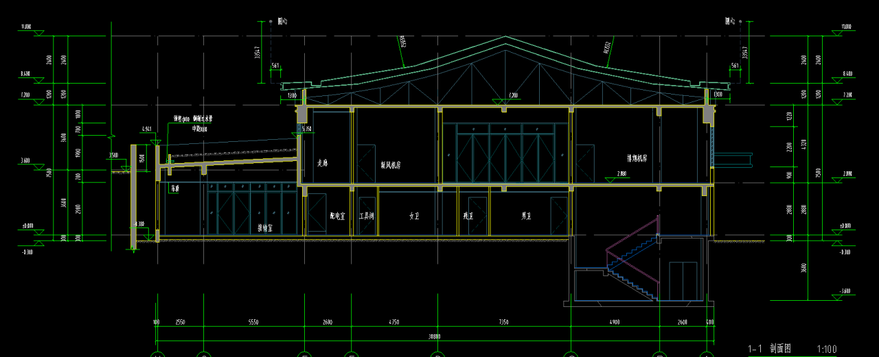 初中报告厅+网架屋盖